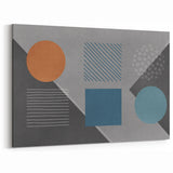 Modern Geometric Abstract Art with Bold Shapes on Canvas