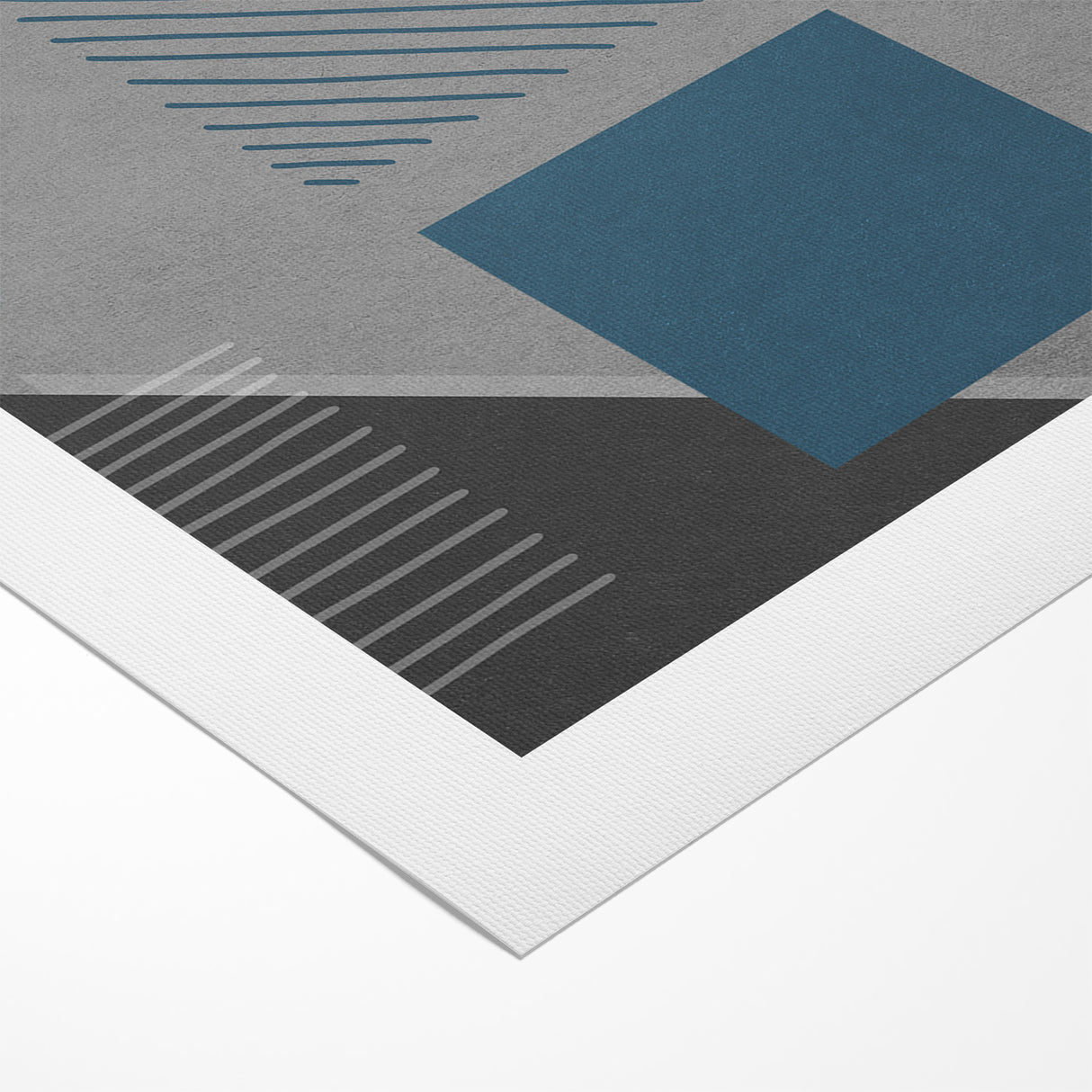 Modern Geometric Abstract Art with Bold Shapes on Canvas
