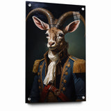 Regal Antelope in Military Attire - Unique Anthropomorphic Wall Art