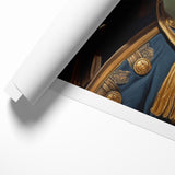 Regal Antelope in Military Attire - Unique Anthropomorphic Wall Art