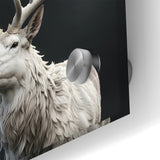 Majestic White Antelope with Regal Antlers - Elegant Wall Art Decor