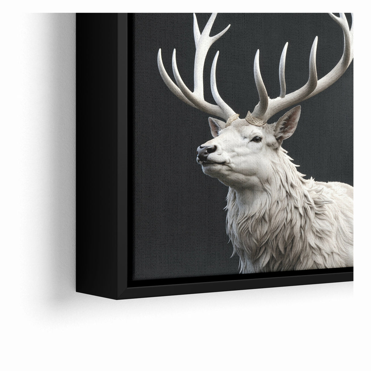Majestic White Antelope with Regal Antlers - Elegant Wall Art Decor