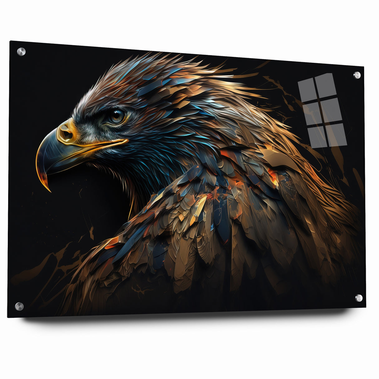 Artistic Birds of Prey Wall Art – Abstract Eagle Portrait Canvas Print