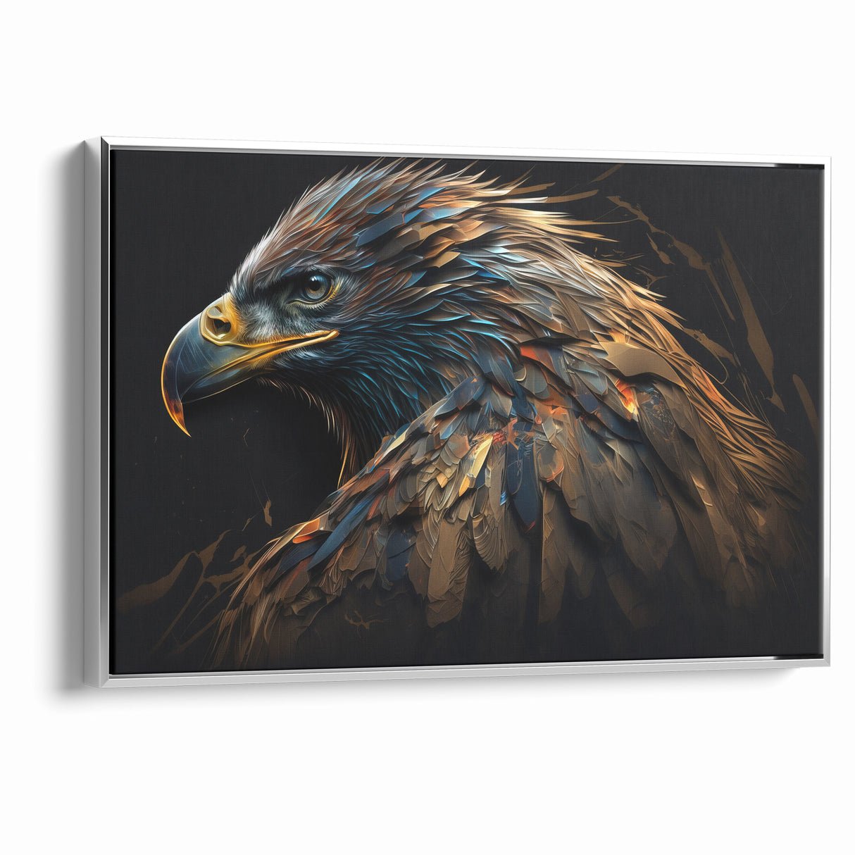 Artistic Birds of Prey Wall Art – Abstract Eagle Portrait Canvas Print