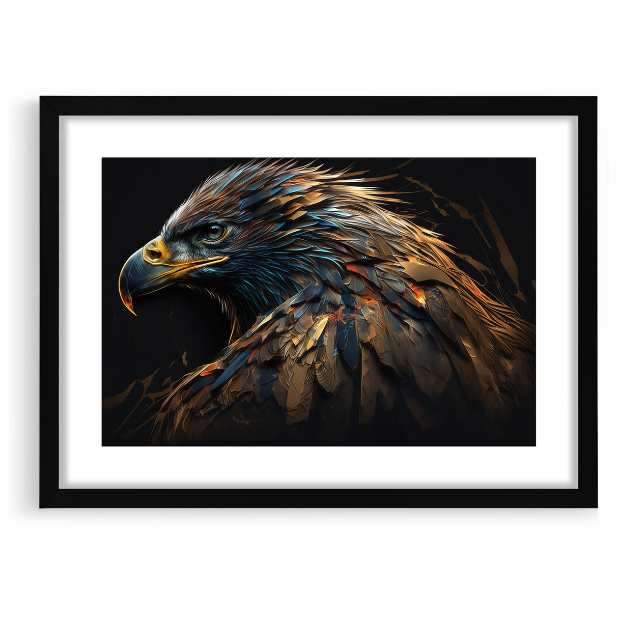 Artistic Birds of Prey Wall Art – Abstract Eagle Portrait Canvas Print