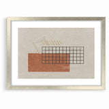 Modern Geometric Grid and Shapes Canvas Art