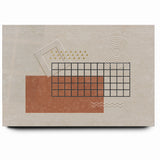 Modern Geometric Grid and Shapes Canvas Art