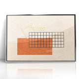 Modern Geometric Grid and Shapes Canvas Art