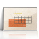 Modern Geometric Grid and Shapes Canvas Art
