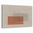Modern Geometric Grid and Shapes Canvas Art