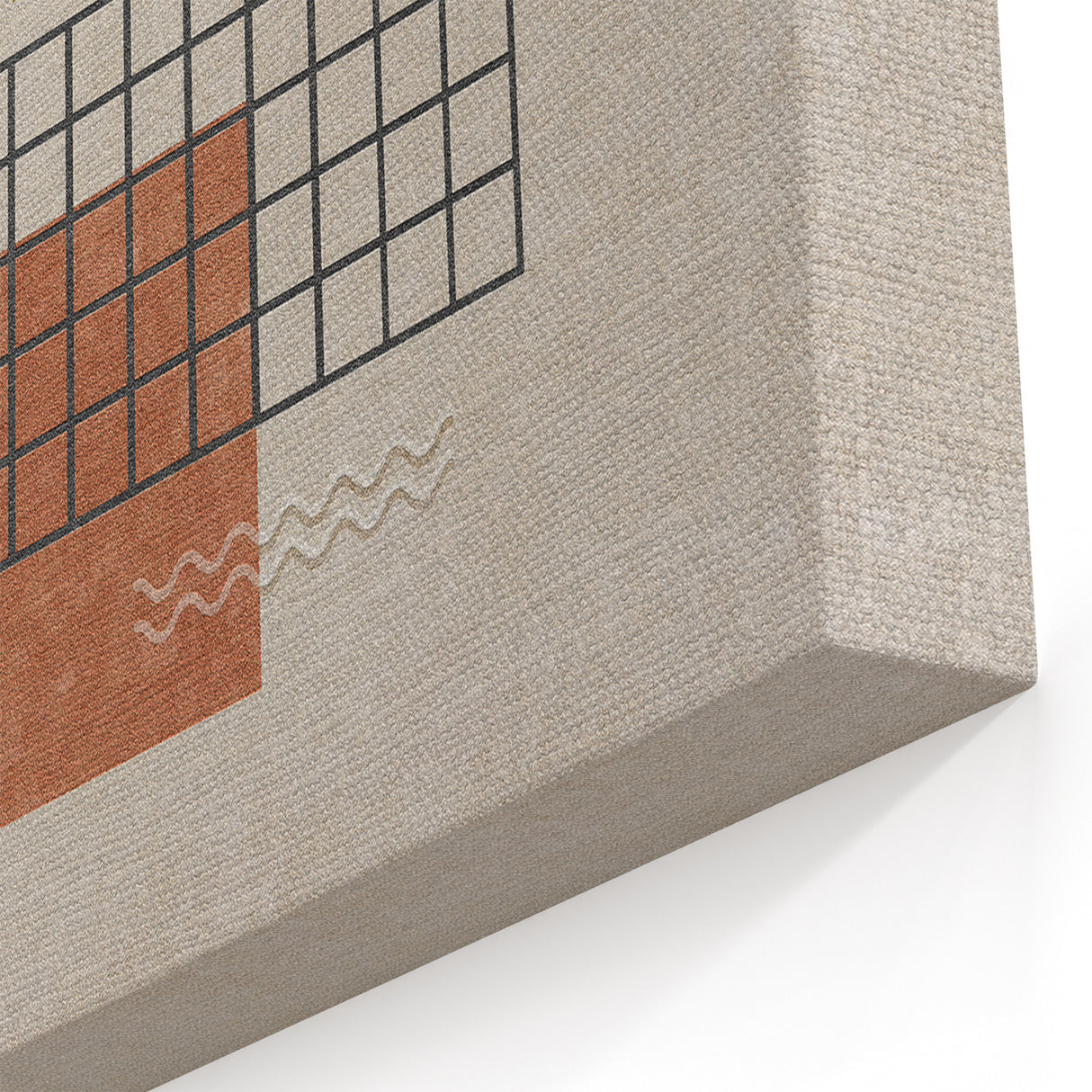 Modern Geometric Grid and Shapes Canvas Art