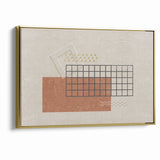 Modern Geometric Grid and Shapes Canvas Art