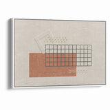 Modern Geometric Grid and Shapes Canvas Art