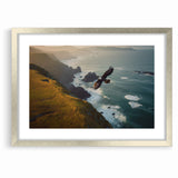 Majestic Birds of Prey Wall Art – Eagle Soaring Over Coastal Cliffs
