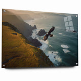 Majestic Birds of Prey Wall Art – Eagle Soaring Over Coastal Cliffs