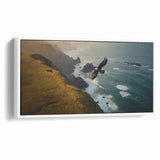 Majestic Birds of Prey Wall Art – Eagle Soaring Over Coastal Cliffs