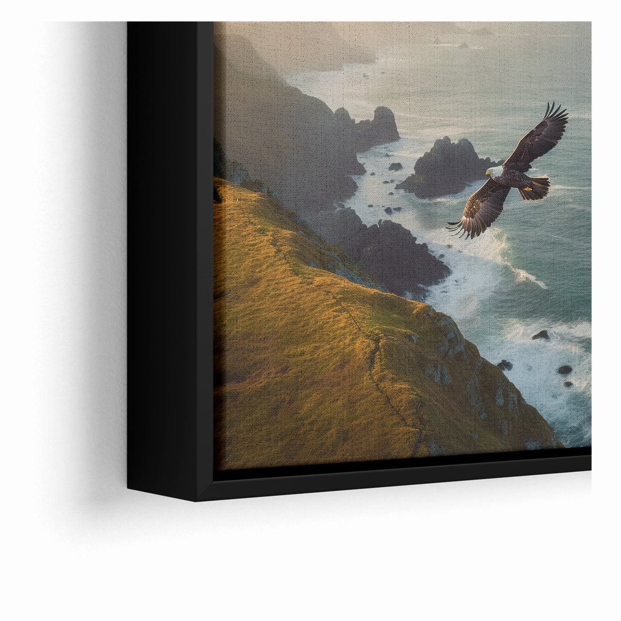 Majestic Birds of Prey Wall Art – Eagle Soaring Over Coastal Cliffs