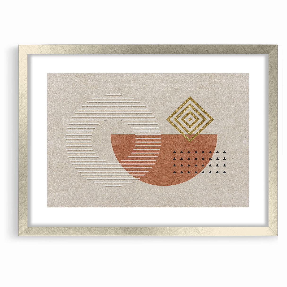 Geometric Shapes and Lines Abstract Canvas Art