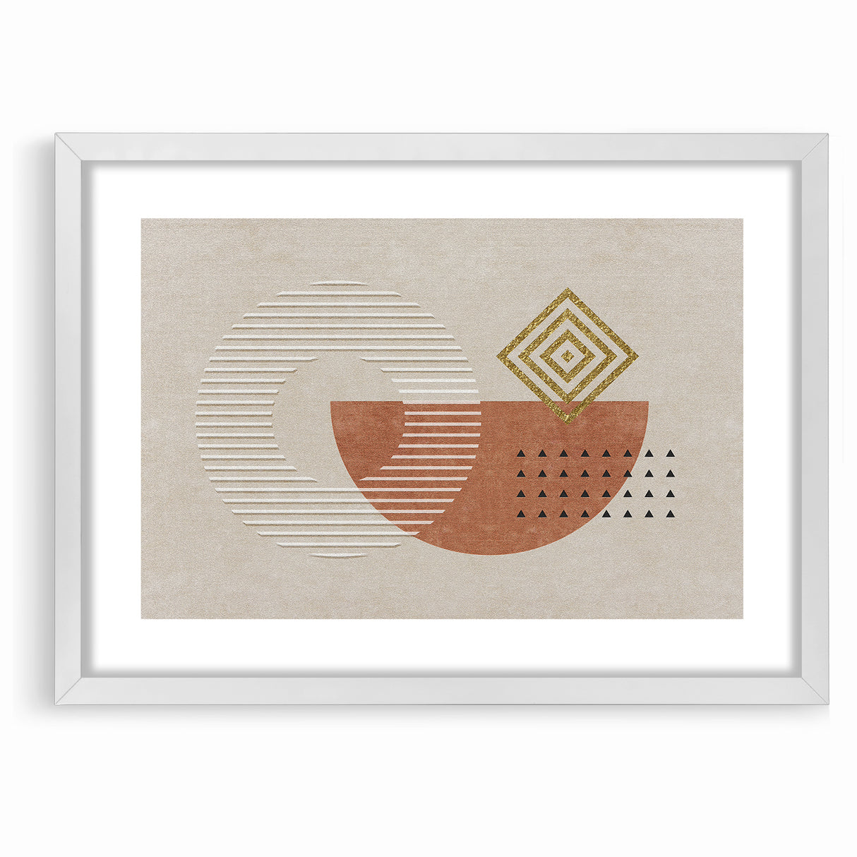 Geometric Shapes and Lines Abstract Canvas Art