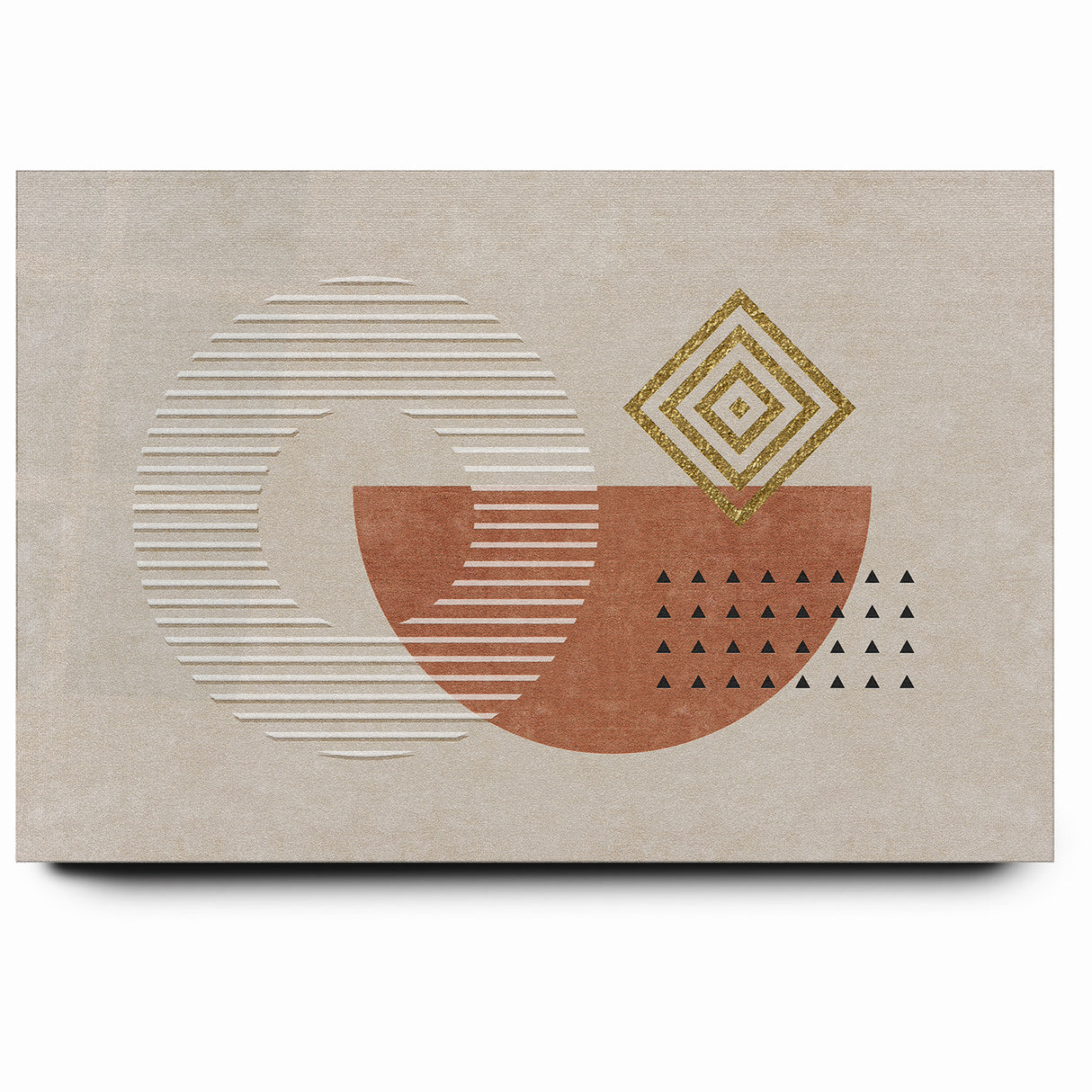 Geometric Shapes and Lines Abstract Canvas Art
