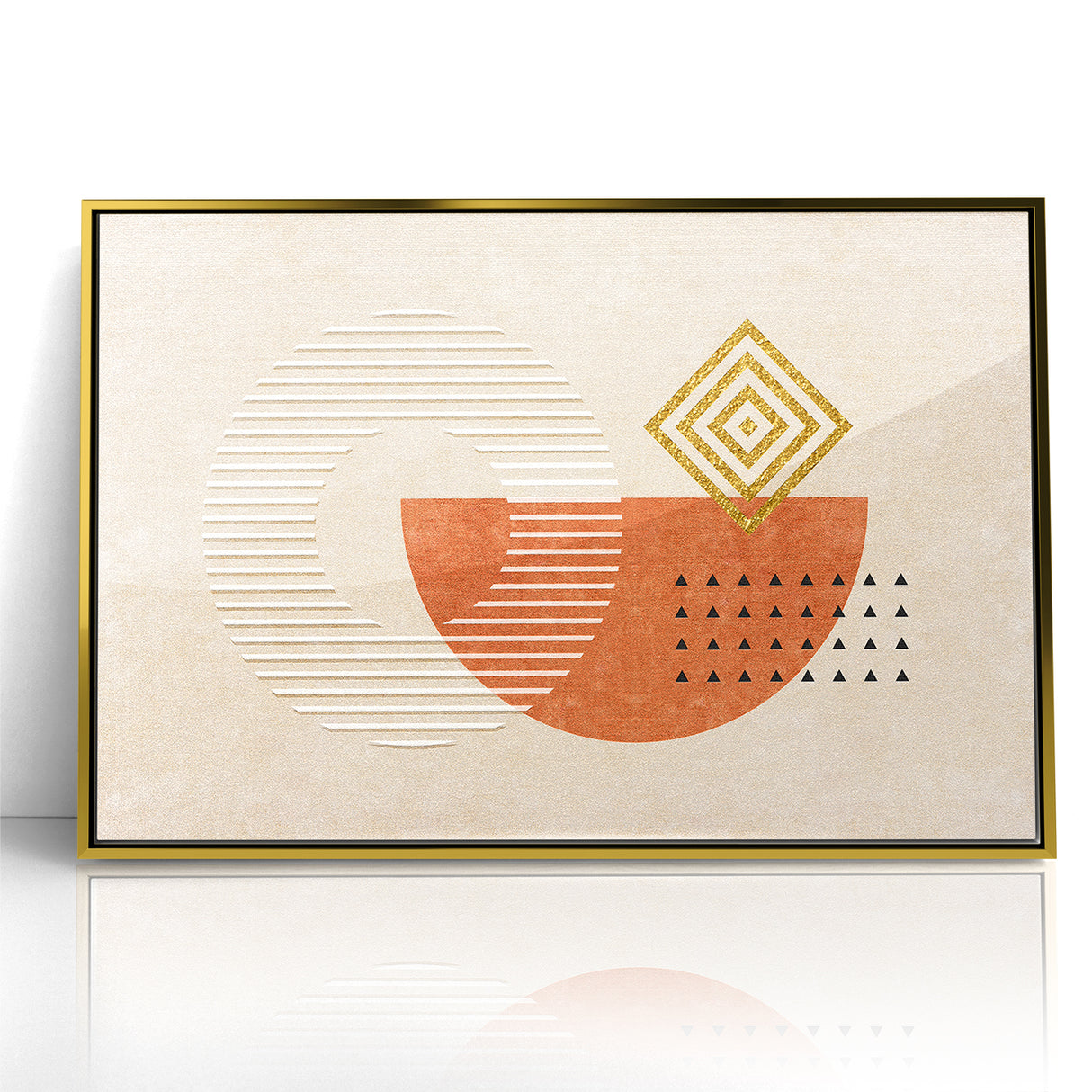 Geometric Shapes and Lines Abstract Canvas Art