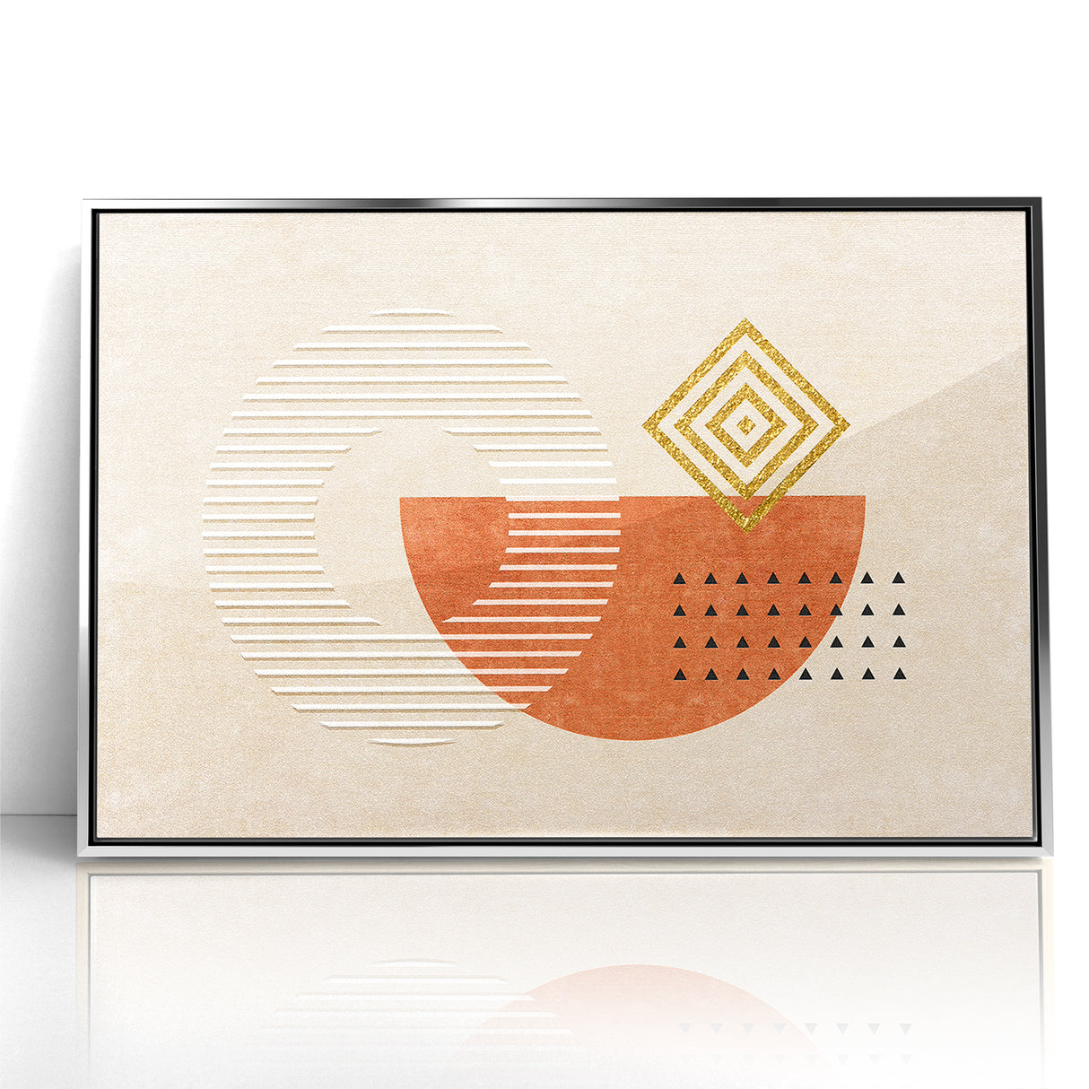 Geometric Shapes and Lines Abstract Canvas Art