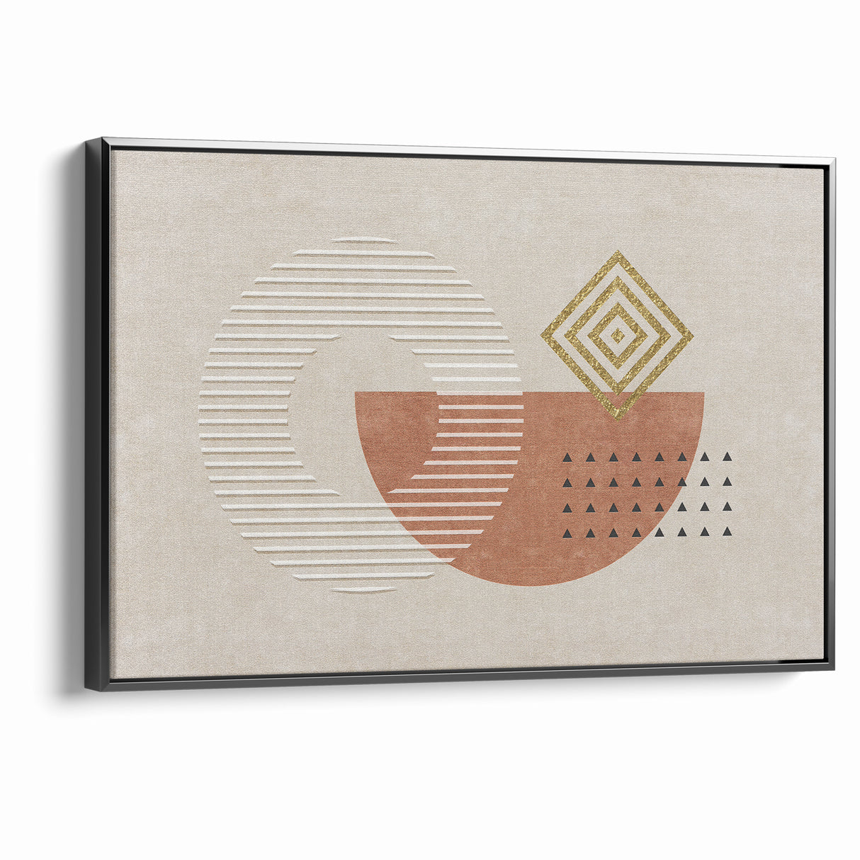 Geometric Shapes and Lines Abstract Canvas Art