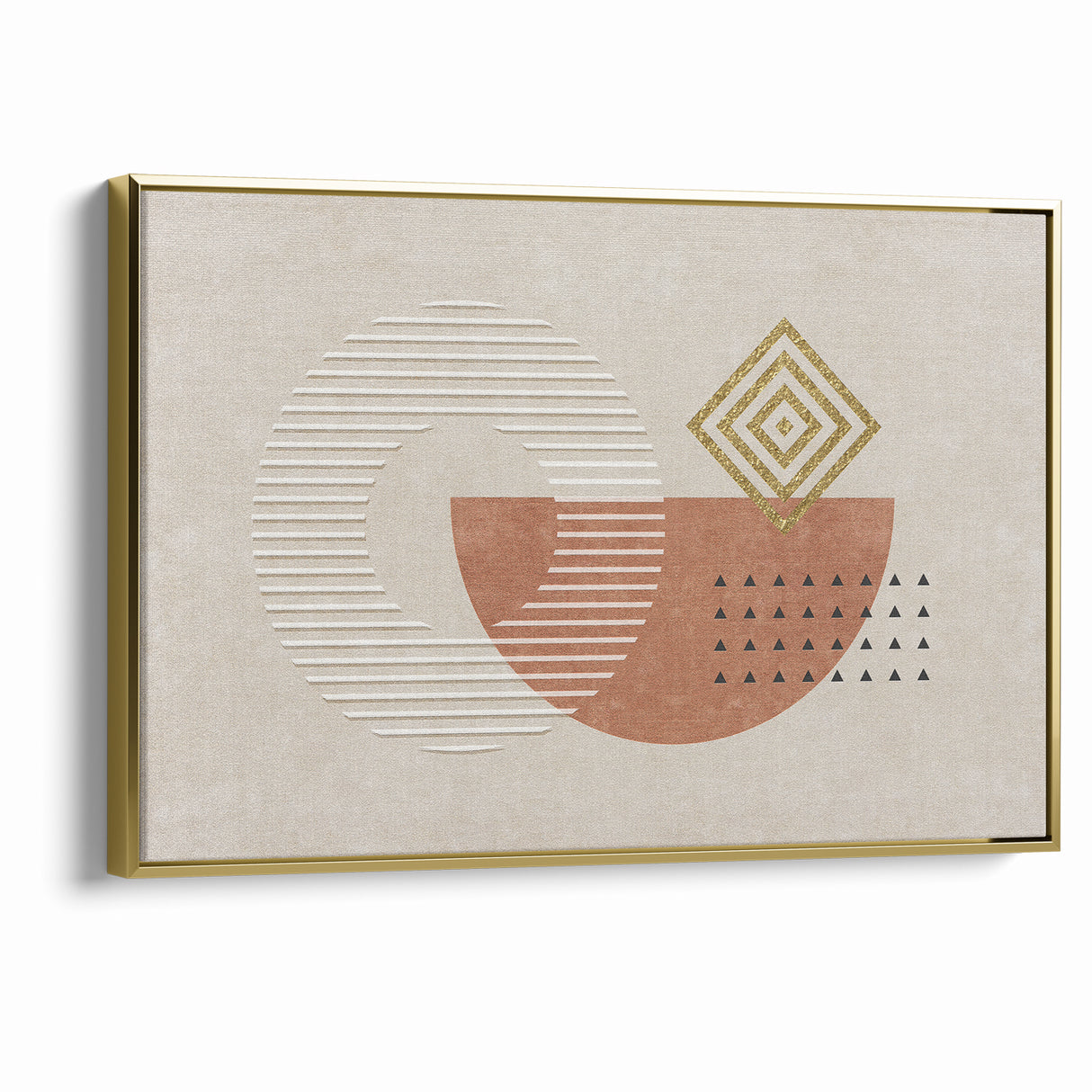 Geometric Shapes and Lines Abstract Canvas Art