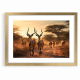 Graceful Antelope Herd at Sunset – Stunning Wildlife Canvas Art