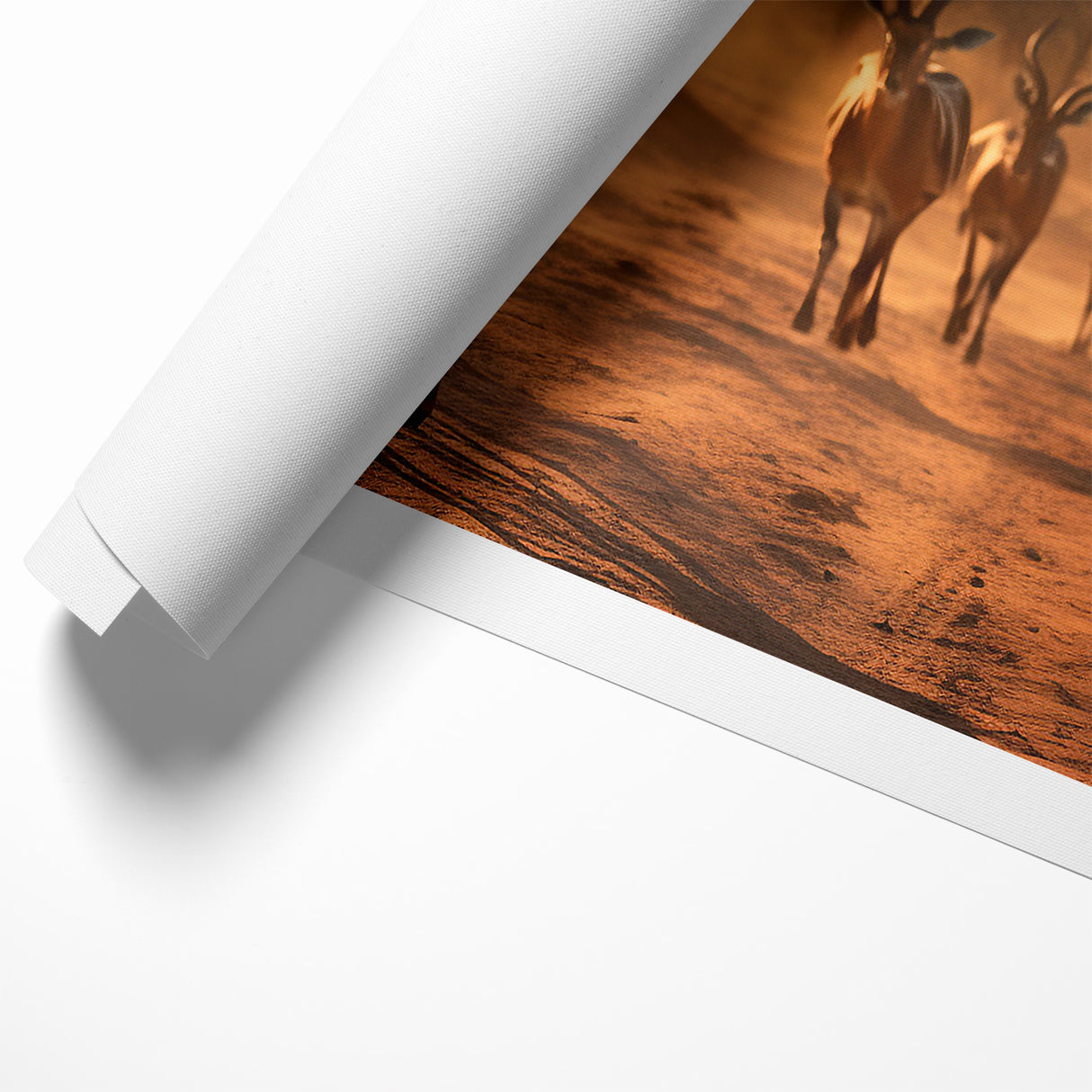 Graceful Antelope Herd at Sunset – Stunning Wildlife Canvas Art