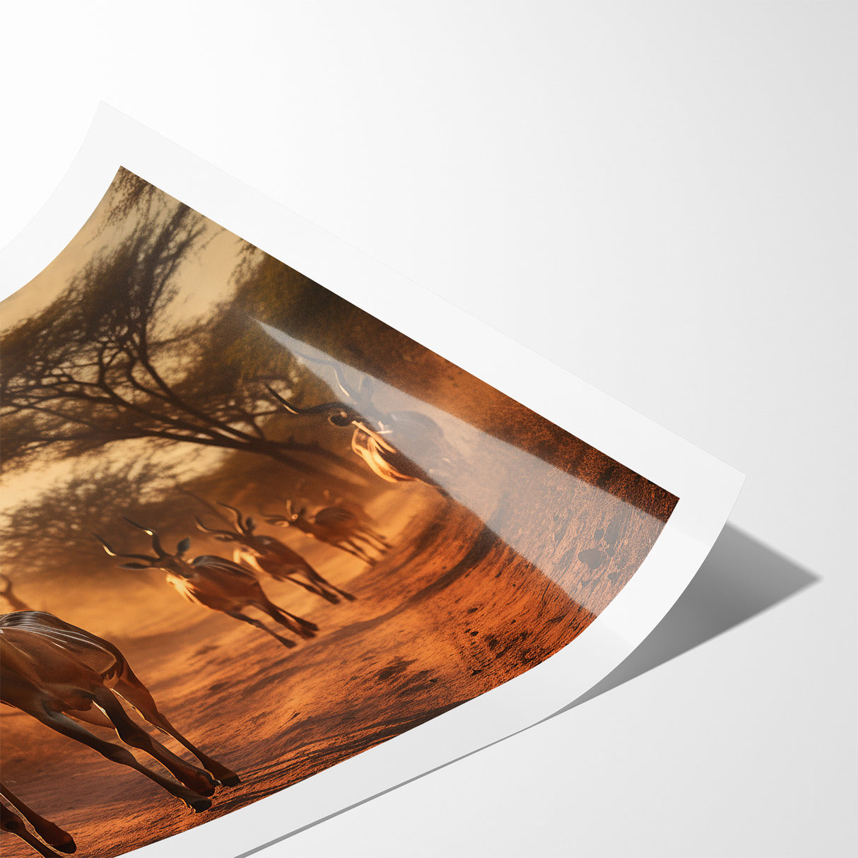 Graceful Antelope Herd at Sunset – Stunning Wildlife Canvas Art