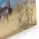 Bold Antelope Herd in the Grasslands – Striking Wildlife Canvas Art