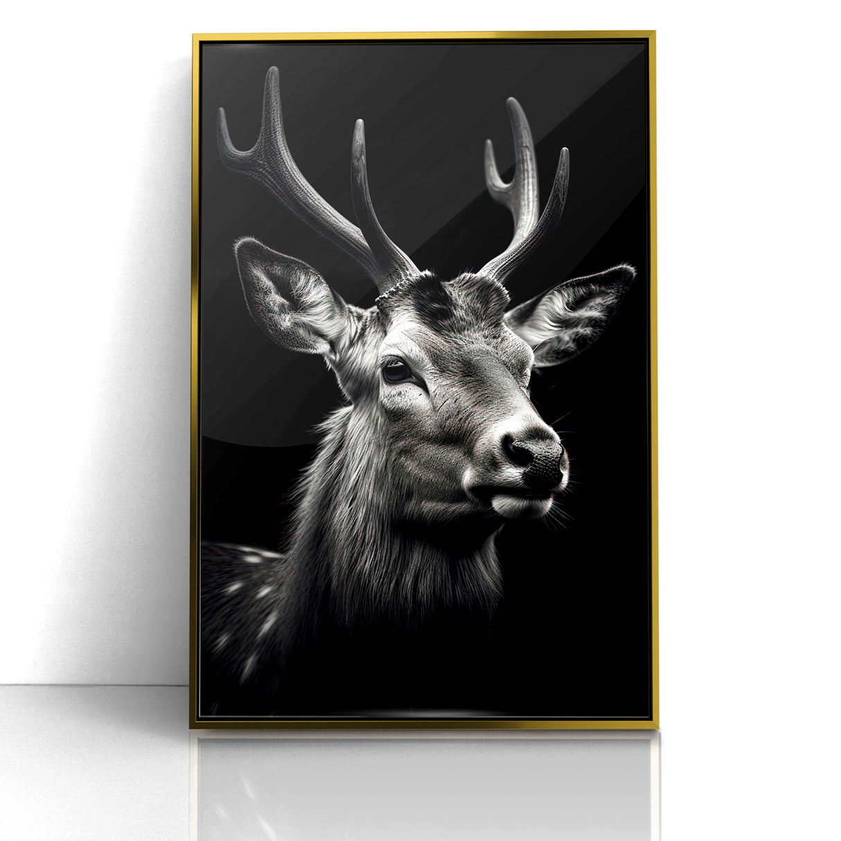 Majestic Antelope Portrait in Black and White – Stunning Canvas Art