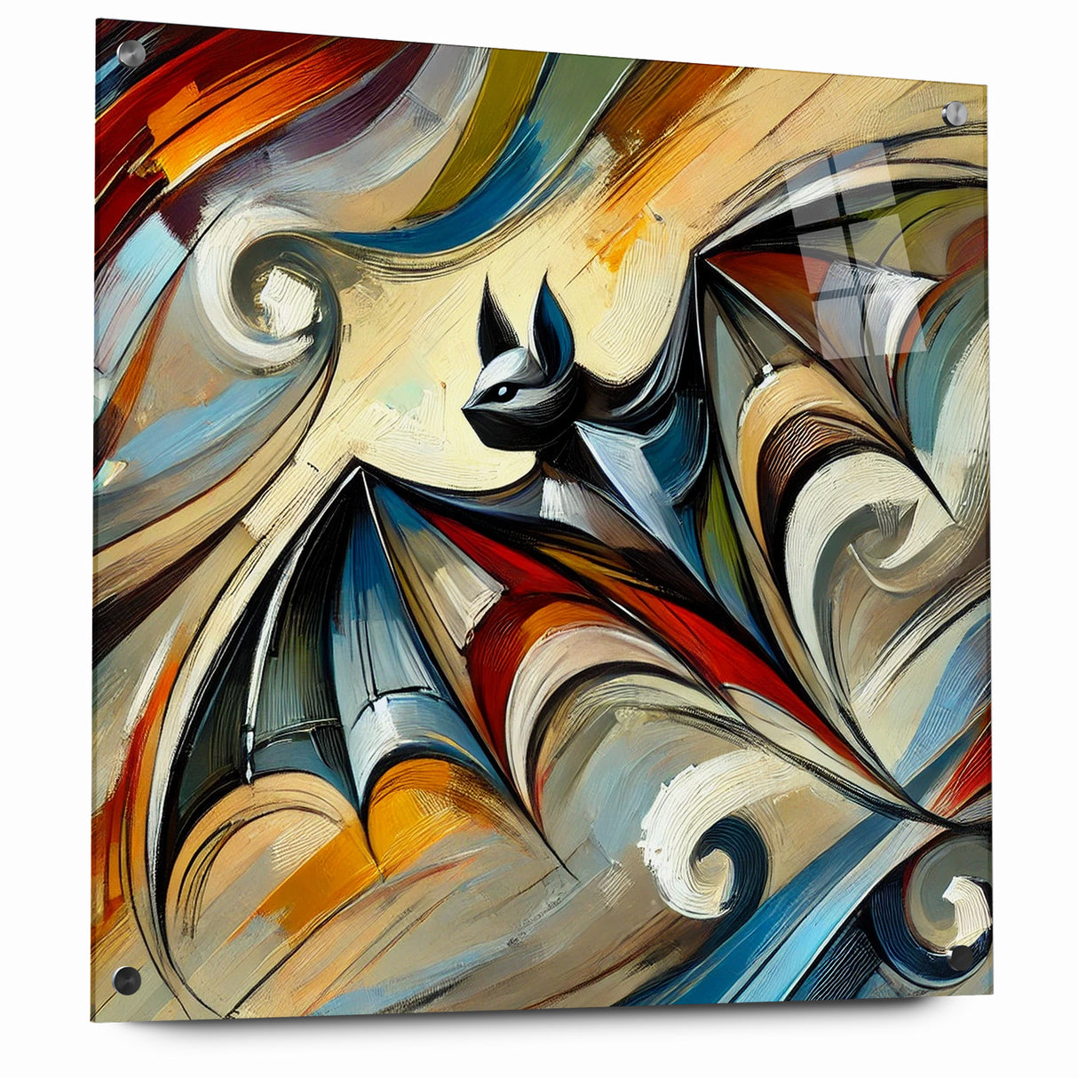 Abstract Bat Art - Vibrant Wildlife Canvas Wall Decor