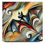 Abstract Bat Art - Vibrant Wildlife Canvas Wall Decor