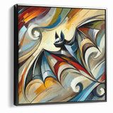 Abstract Bat Art - Vibrant Wildlife Canvas Wall Decor