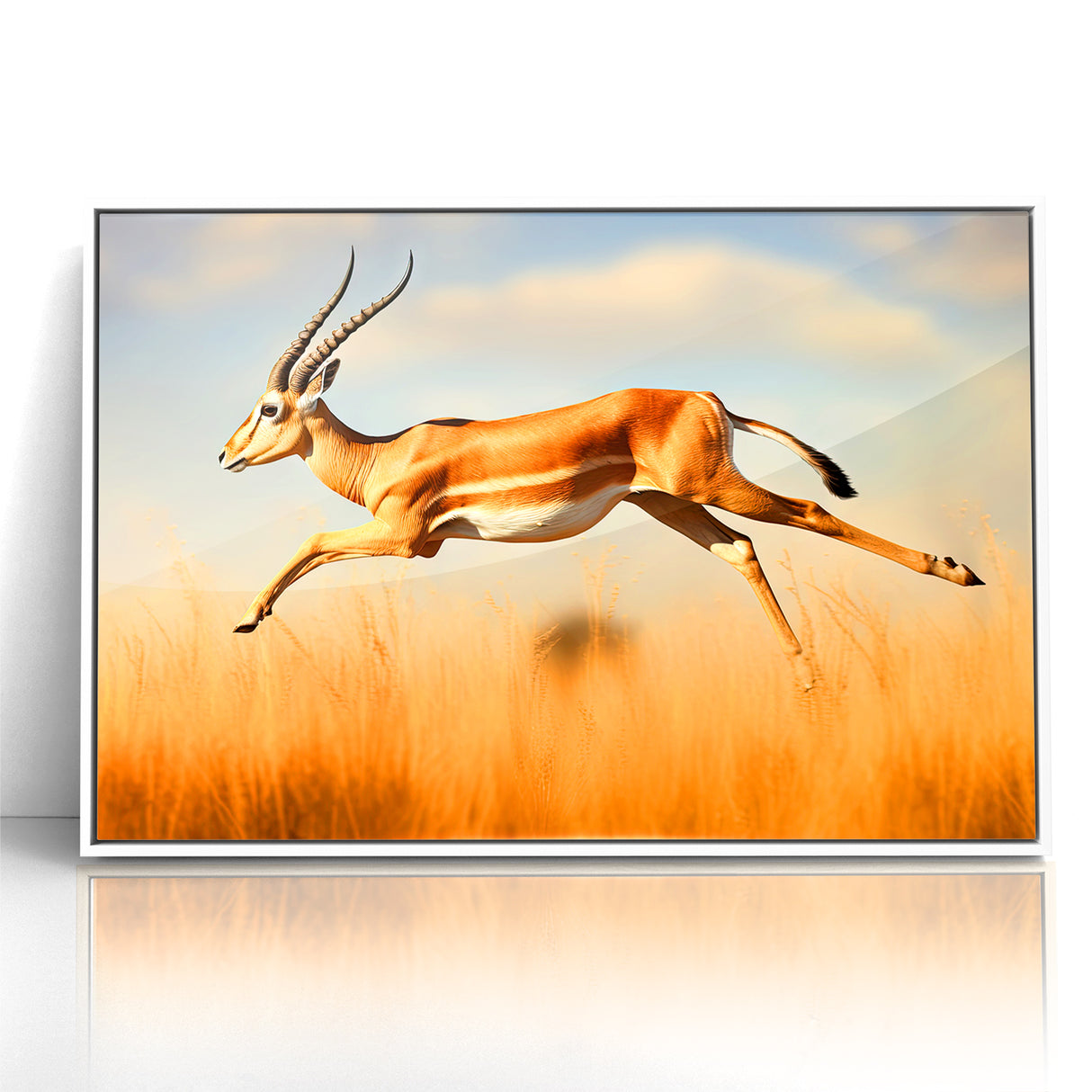 Leaping Antelope in the Wild – Exquisite Wildlife Canvas Art