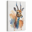 Watercolor Antelope Portrait – Vibrant Wildlife Canvas Art