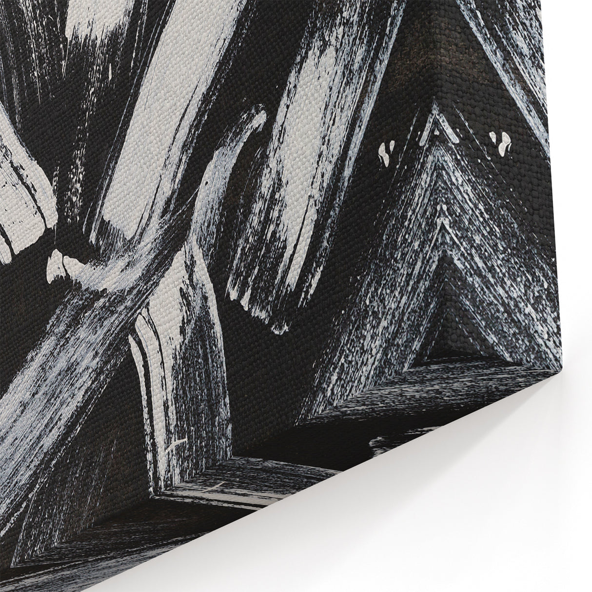 Artistic Black and White Abstract Brushstroke Canvas Art