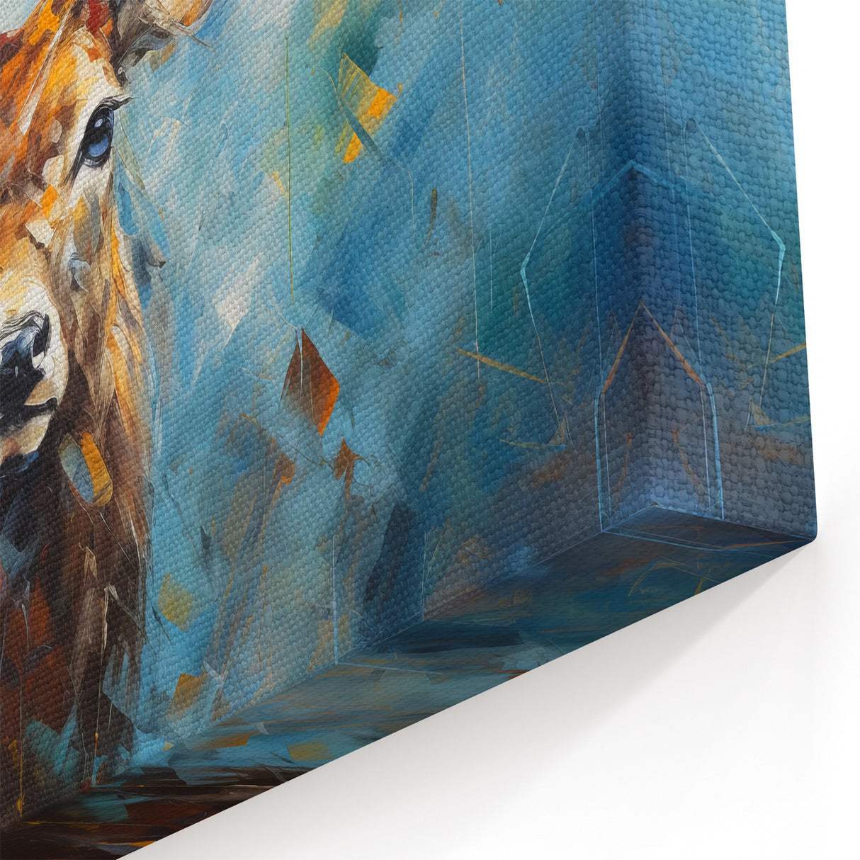 Vibrant Antelope in Abstract Blue Hues - Stunning Wildlife Wall Art