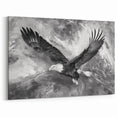 Bold Eagle Wall Art - Majestic Birds of Prey Black and White Canvas