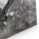 Bold Eagle Wall Art - Majestic Birds of Prey Black and White Canvas