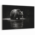 Graceful Black Bear in Water – Striking Wildlife Wall Art Print