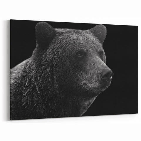 Majestic Black Bear Silhouette – Elegant Monochrome Wildlife Wall Art