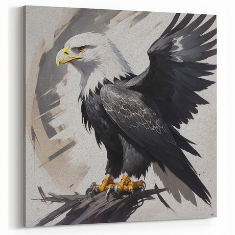 Powerful Eagle Wall Art - Bold Birds of Prey Artistic Canvas Print