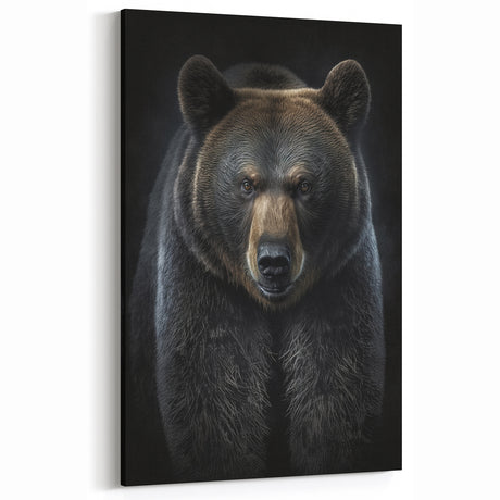 Powerful Bear Portrait - Majestic Wildlife Art Canvas Print