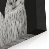 Elegant Owl Duo Wall Art - Majestic Black and White Birds of Prey Canvas