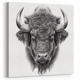 Buffalo Art Print – Detailed Bison Illustration for Modern Decor