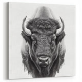 Bison Canvas Art – Detailed Buffalo Illustration for Modern Spaces