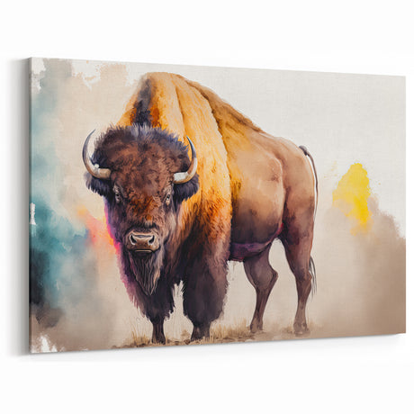 Colorful Bison Art – Vibrant Buffalo Wall Art for Bold Interiors